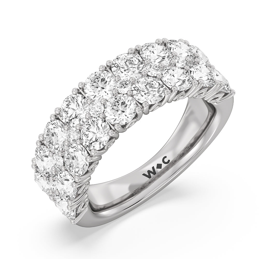 The High Line Anniversary Ring with 18KT White Gold / Lab / 2 Cut Diamond in 14KT White Gold / Lab / 2 view 3
