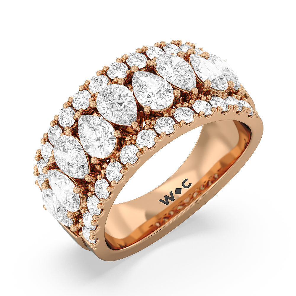 The Crosby Anniversary Ring with 18KT Rose Gold / Lab / 3 1/4 Cut Diamond in 14KT Rose Gold / Lab / 3 1/4 view 3
