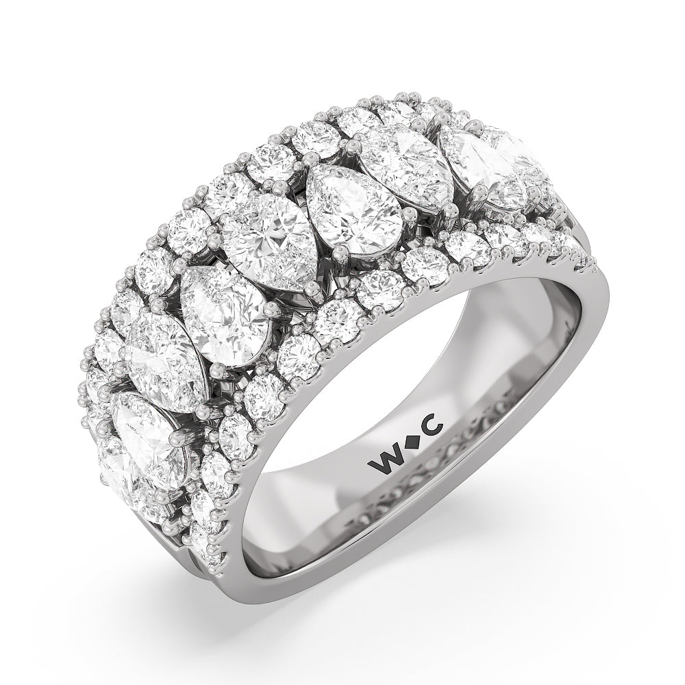 The Crosby Anniversary Ring with 18KT White Gold / Lab / 3 1/4 Cut Diamond in 14KT White Gold / Lab / 3 1/4 view 3
