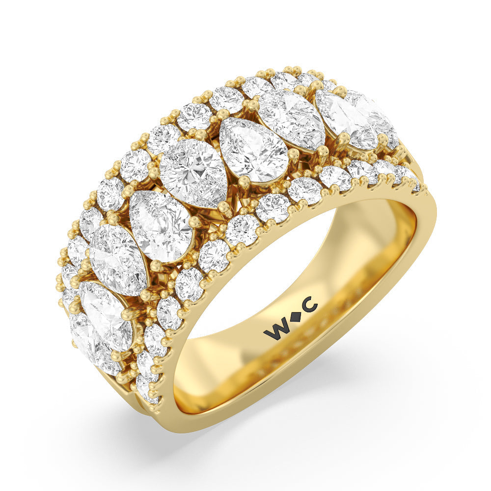The Crosby Anniversary Ring with 18KT Yellow Gold / Lab / 3 1/4 Cut Diamond in 14KT Yellow Gold / Lab / 3 1/4 view 3
