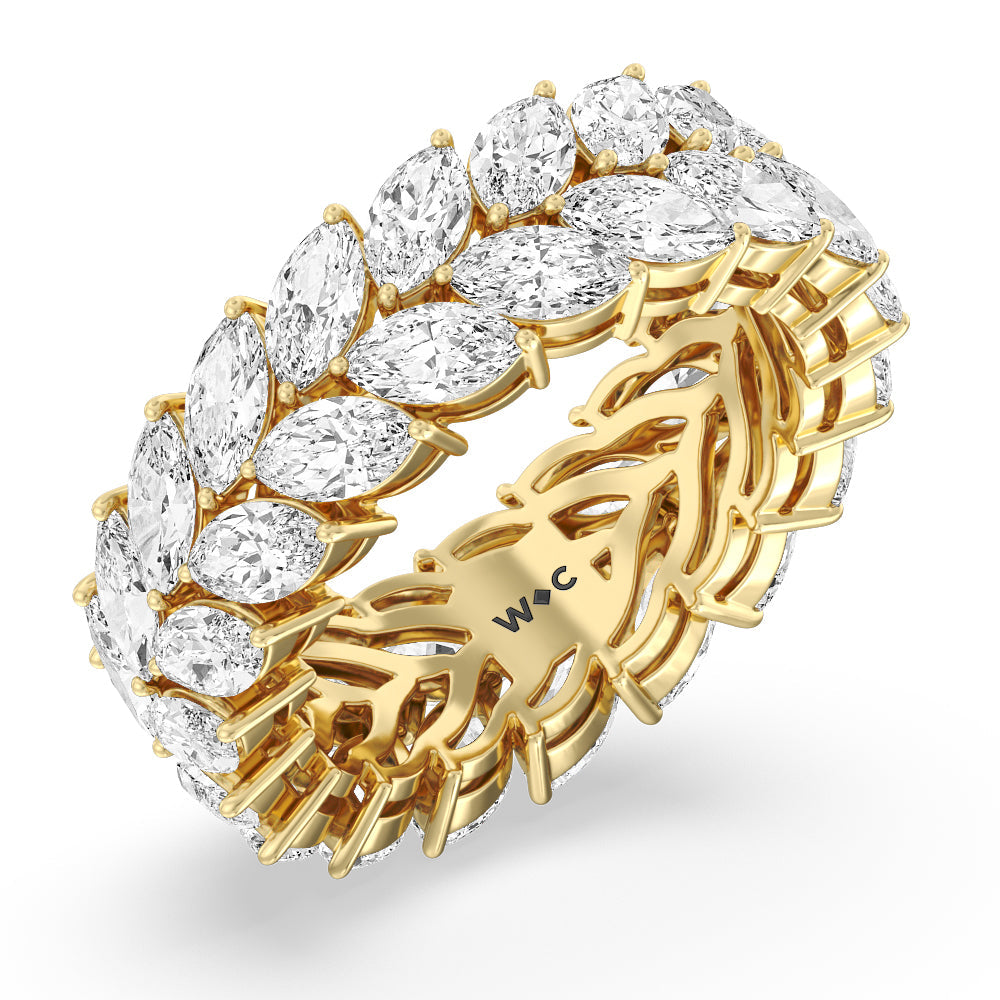 The Seagram Eternity Ring with 18KT Yellow Gold / Lab / 7 1/5 Cut Diamond in 14KT Yellow Gold / Lab / 7 1/5 view 3
