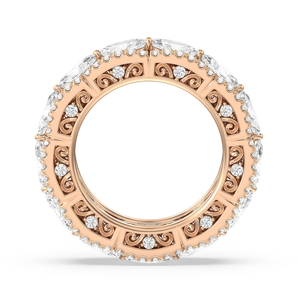 The Dakota Eternity Ring with 18KT Rose Gold / Lab / 4 1/4 Cut Diamond in 14KT Rose Gold / Lab / 4 1/4 view 2

