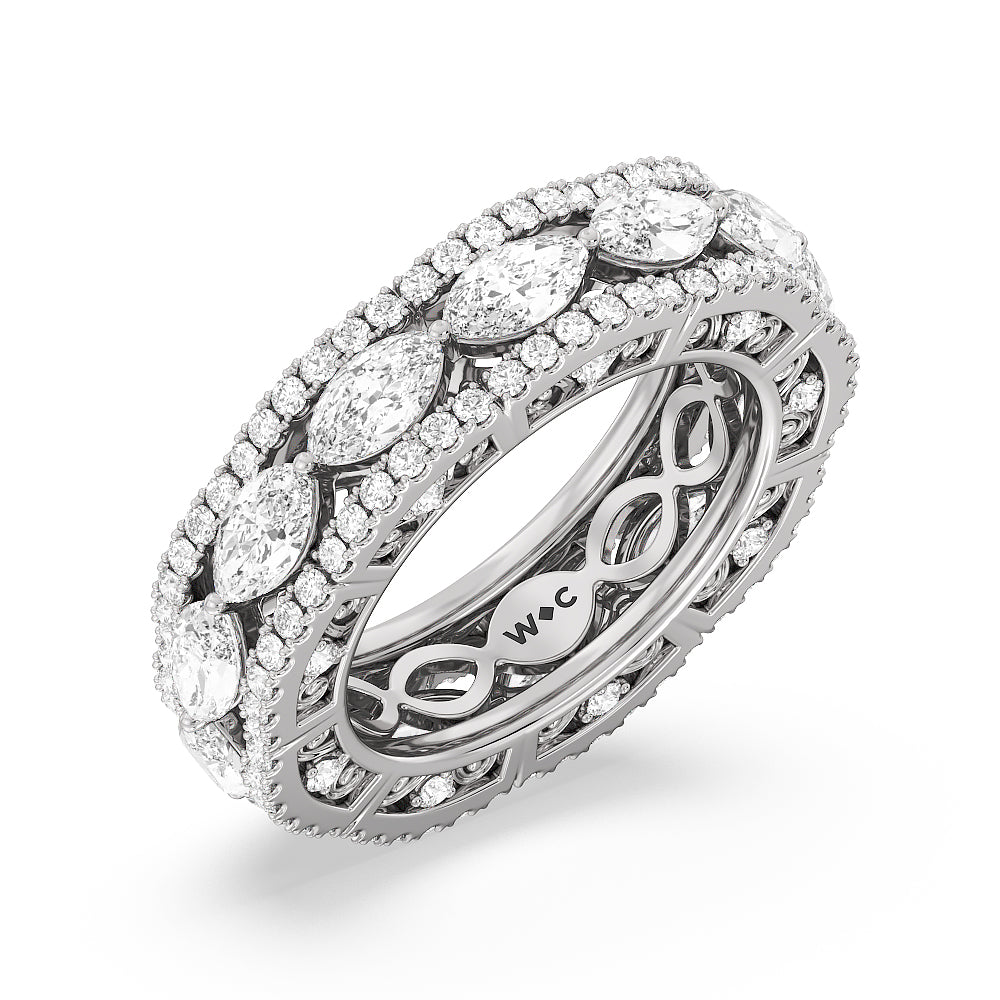 The Dakota Eternity Ring with 18KT White Gold / Lab / 4 1/4 Cut Diamond in 14KT White Gold / Lab / 4 1/4 view 3
