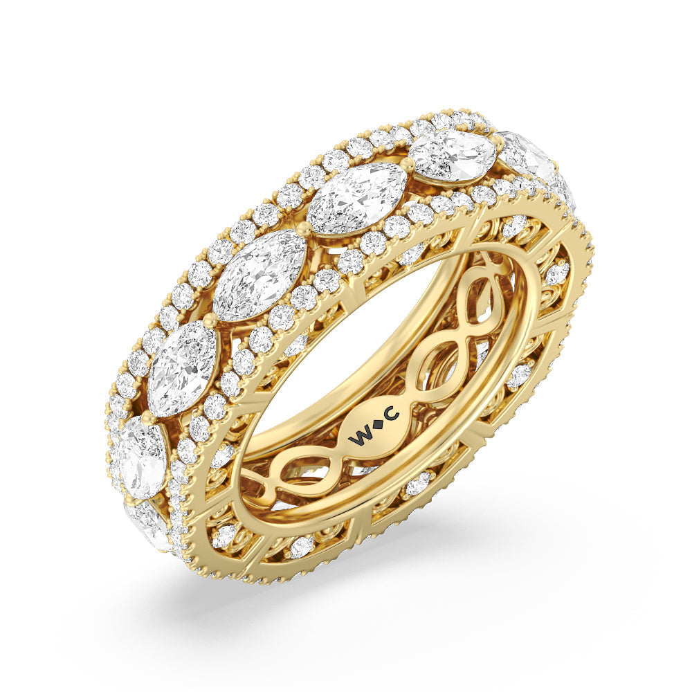 The Dakota Eternity Ring with 18KT Yellow Gold / Lab / 4 1/4 Cut Diamond in 14KT Yellow Gold / Lab / 4 1/4 view 3
