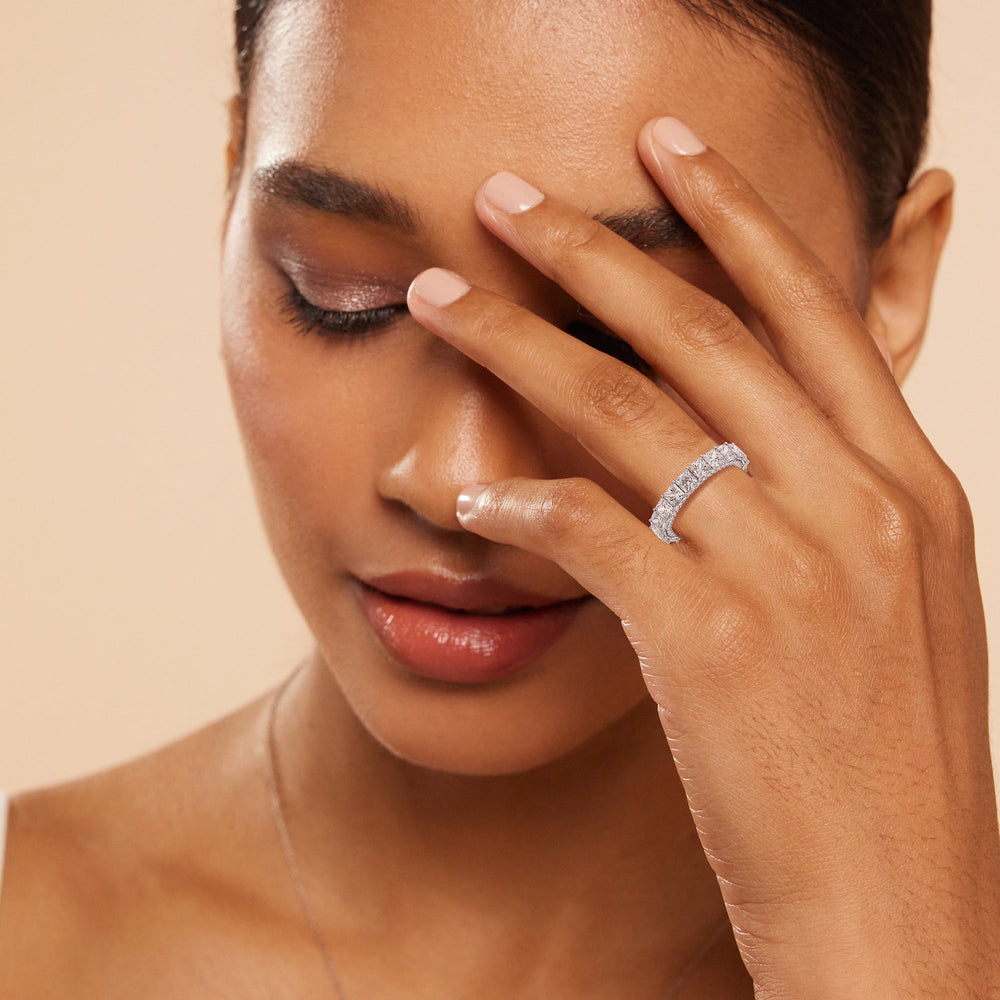 Model Wearing The Prospect Park Eternity Ring view
