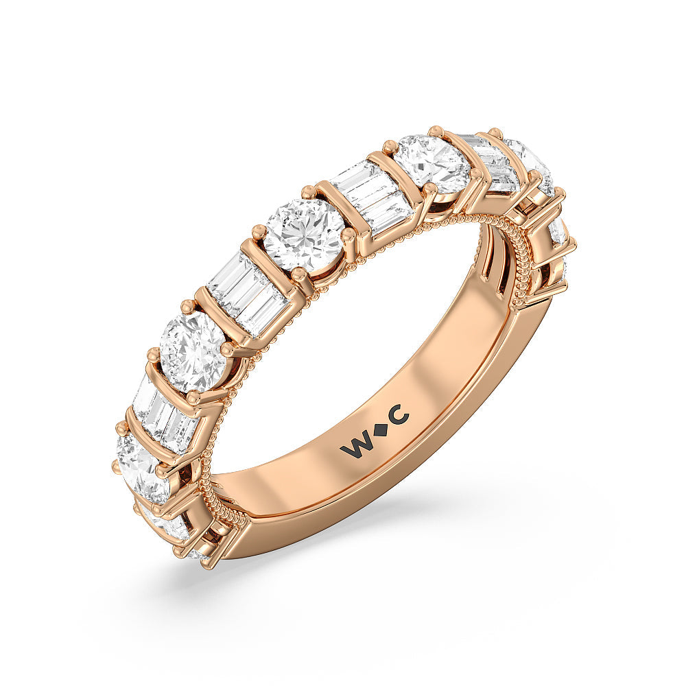 The Fraunces Anniversary Ring with 18KT Rose Gold / Lab / 1 7/8 Cut Diamond in 14KT Rose Gold / Lab / 1 7/8 view 3
