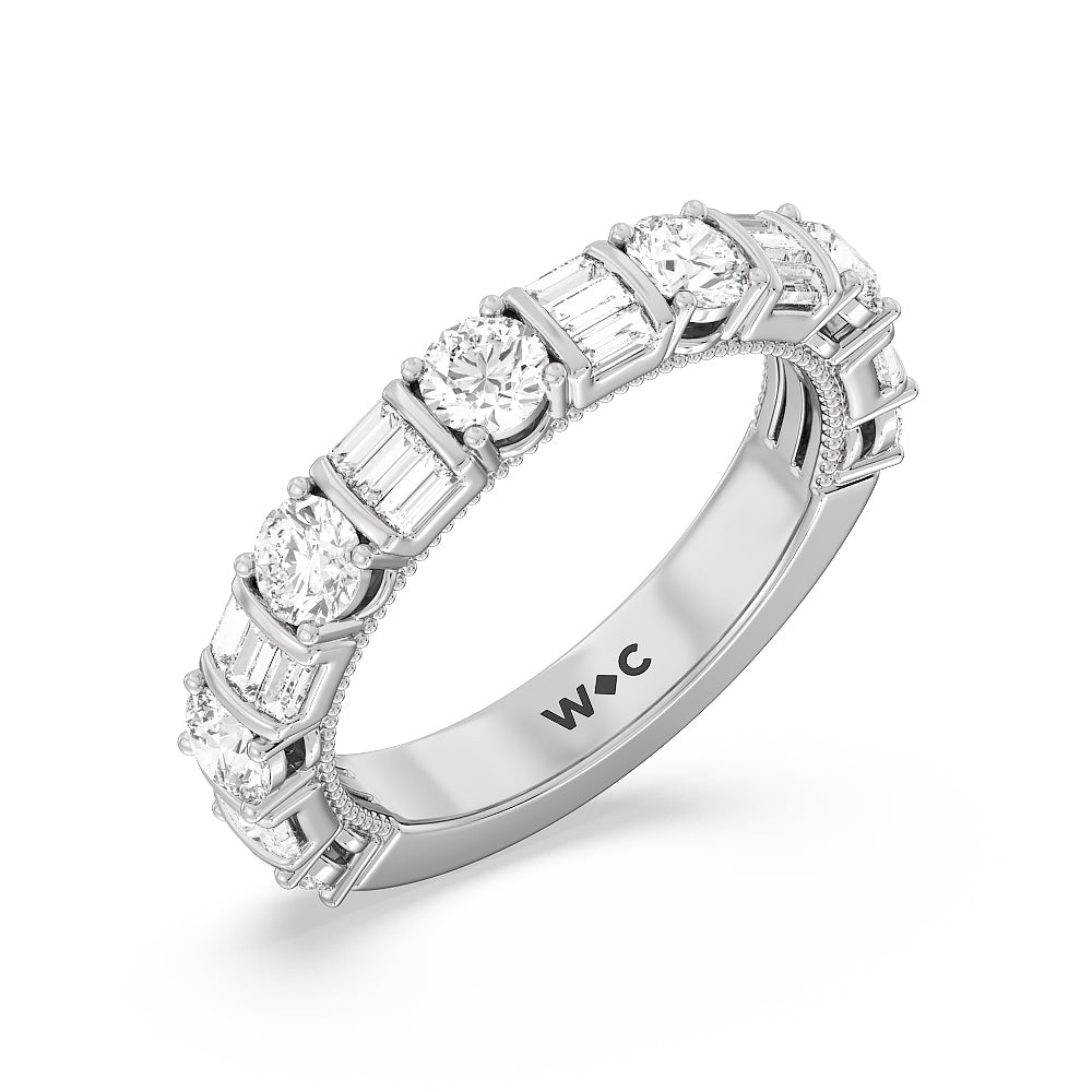 The Fraunces Anniversary Ring with 18KT White Gold / Lab / 1 7/8 Cut Diamond in 14KT White Gold / Lab / 1 7/8 view 3
