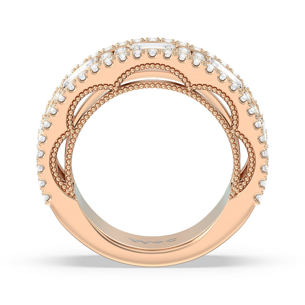 The Beacon Anniversary Ring with 18KT Rose Gold / Lab / 3 Cut Diamond in 14KT Rose Gold / Lab / 3 view 2

