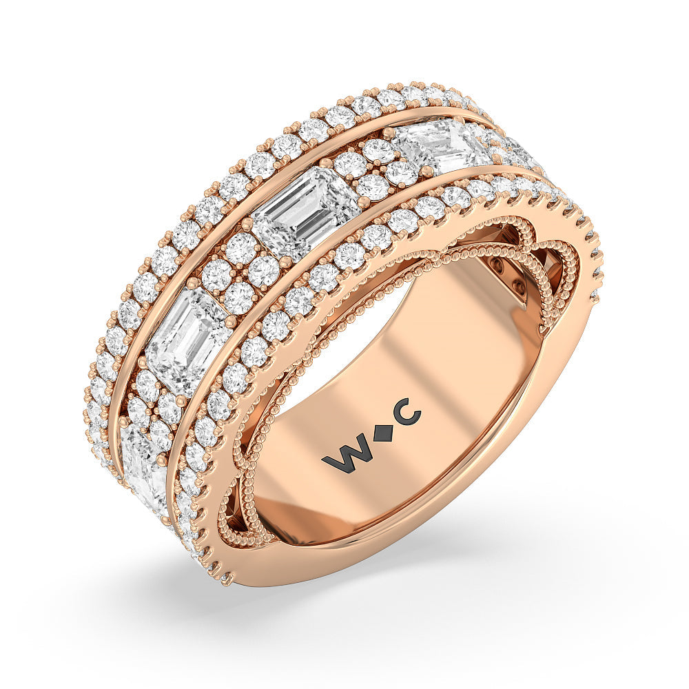 The Beacon Anniversary Ring with 18KT Rose Gold / Lab / 3 Cut Diamond in 14KT Rose Gold / Lab / 3 view 3
