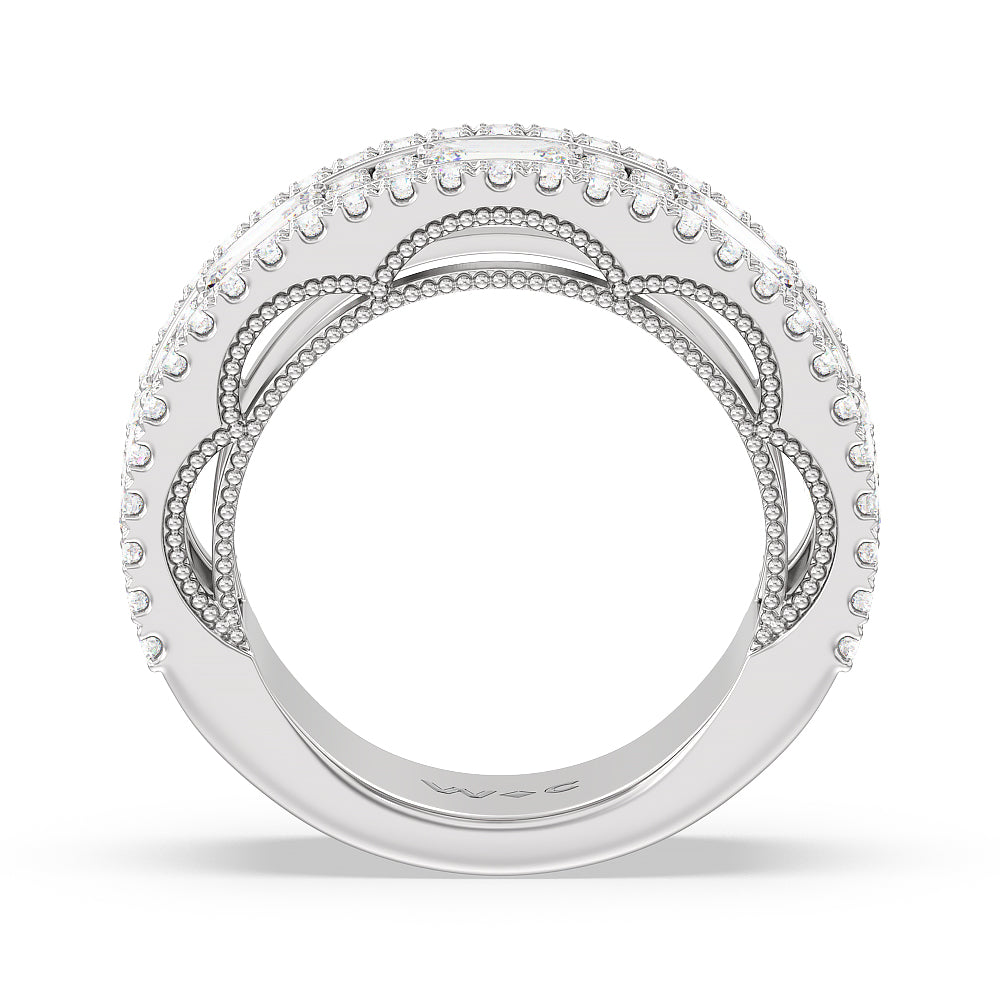 The Beacon Anniversary Ring with 18KT White Gold / Lab / 3 Cut Diamond in 14KT White Gold / Lab / 3 view 2
