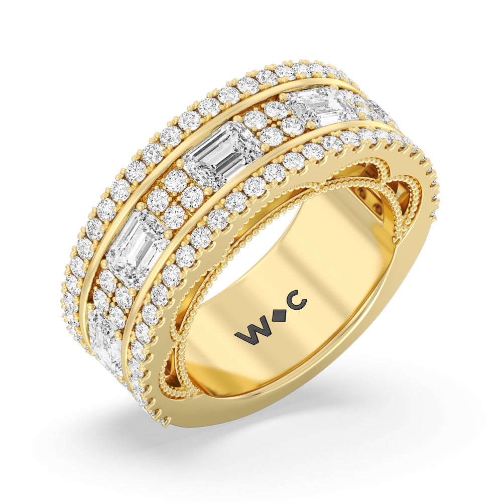 The Beacon Anniversary Ring with 18KT Yellow Gold / Lab / 3 Cut Diamond in 14KT Yellow Gold / Lab / 3 view 3
