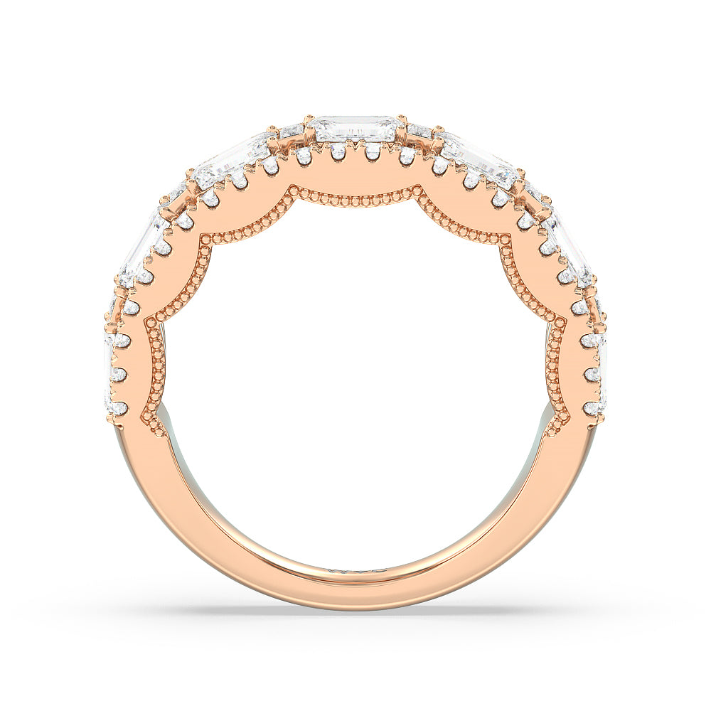 The Hudson Anniversary Ring with 18KT Rose Gold / Lab / 3 Cut Diamond in 14KT Rose Gold / Lab / 3 view 2
