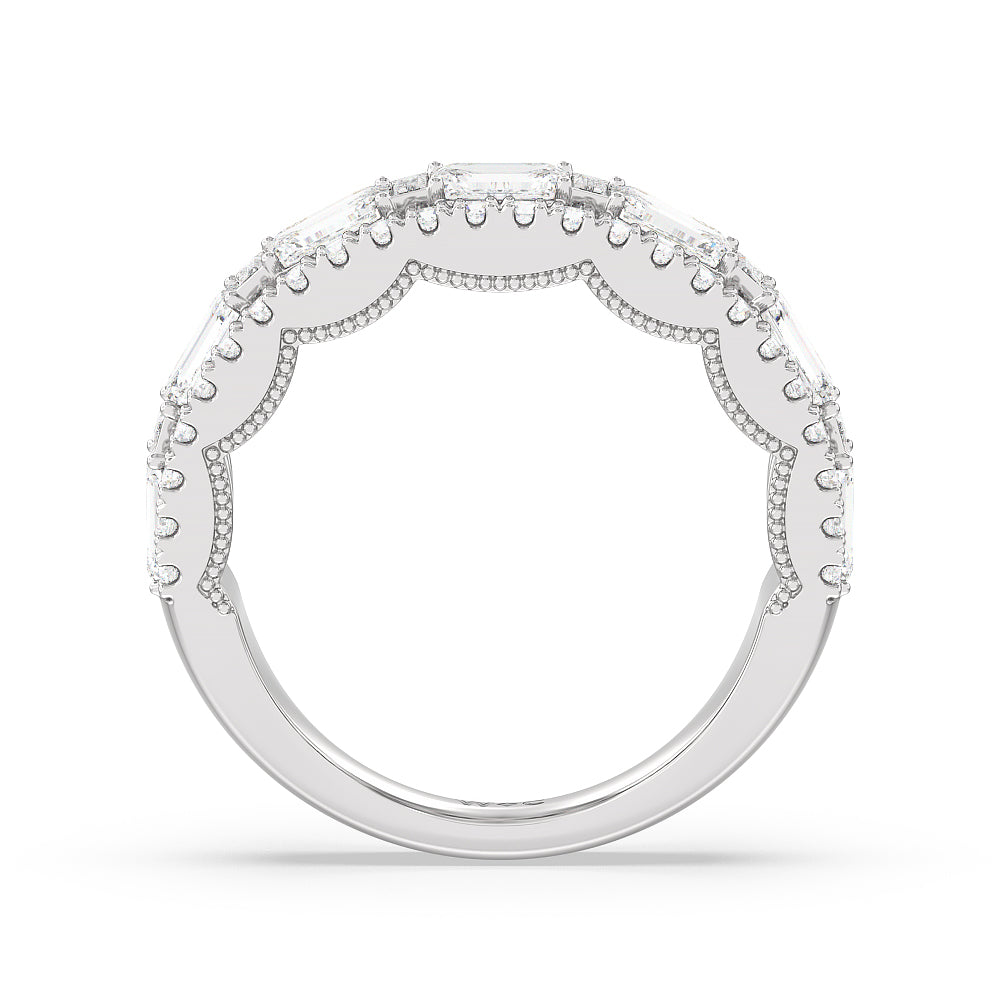 The Hudson Anniversary Ring with 18KT White Gold / Lab / 3 Cut Diamond in 14KT White Gold / Lab / 3 view 2
