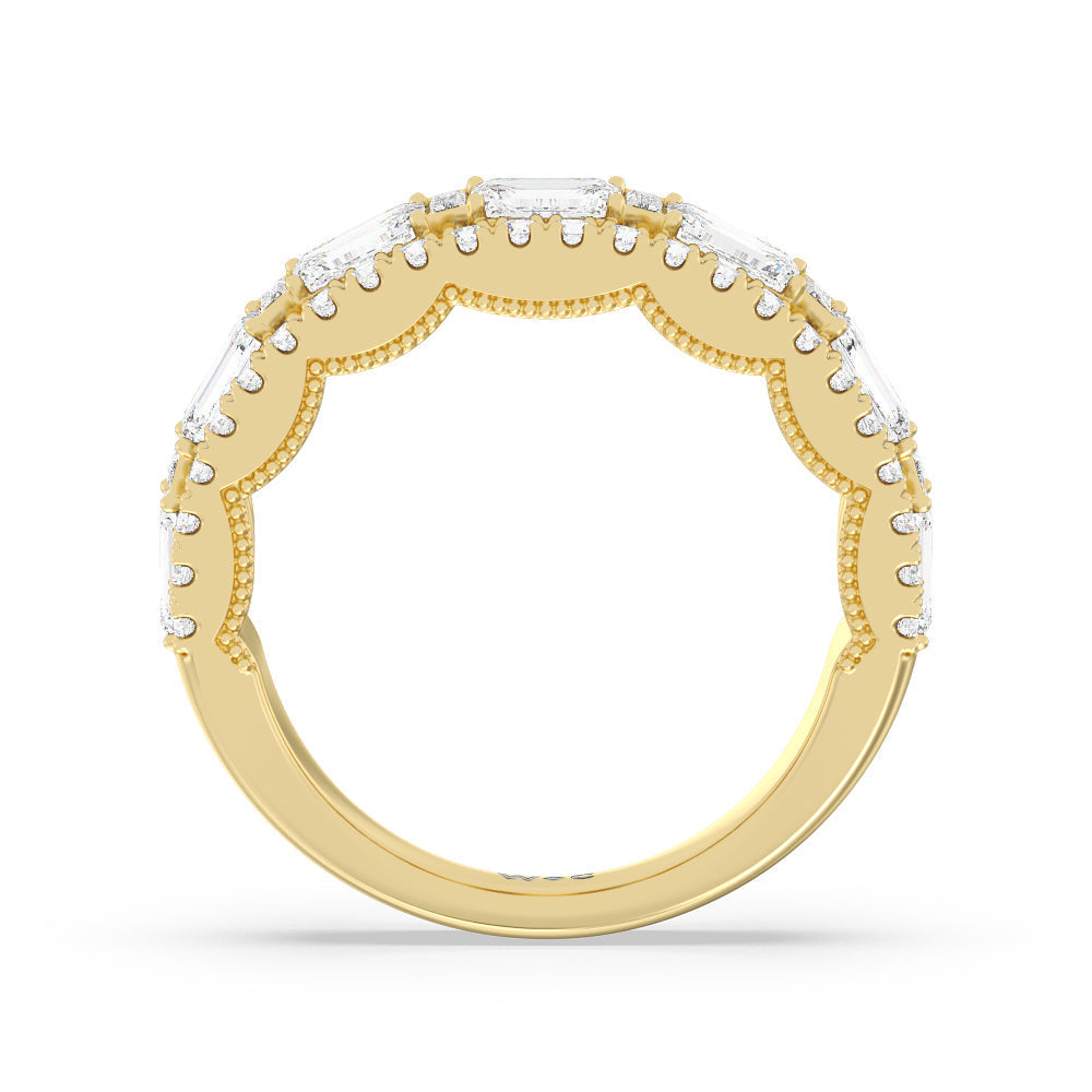 The Hudson Anniversary Ring with 18KT Yellow Gold / Lab / 3 Cut Diamond in 14KT Yellow Gold / Lab / 3 view 2
