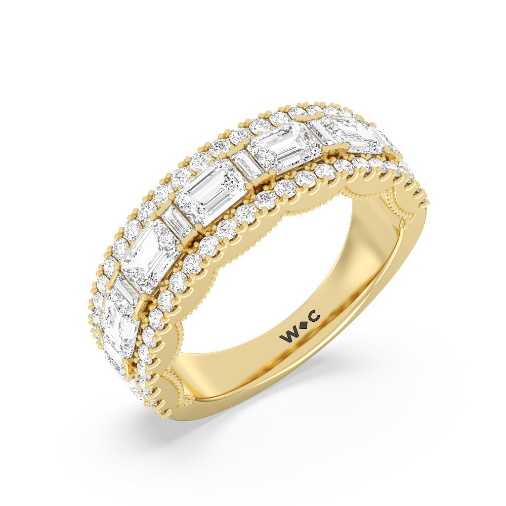 The Hudson Anniversary Ring with 18KT Yellow Gold / Lab / 3 Cut Diamond in 14KT Yellow Gold / Lab / 3 view 3
