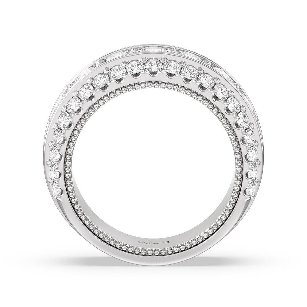 The Cobblestone Anniversary Ring with 18KT White Gold / Lab / 3 1/10 Cut Diamond in 14KT White Gold / Lab / 3 1/10 view 2
