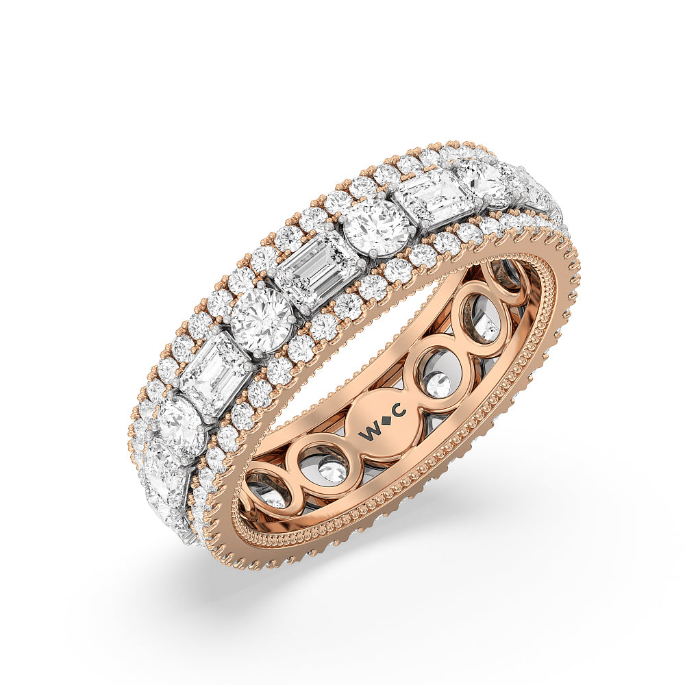 The St. Marks Eternity Ring with 18KT White & Rose Gold / Lab / 4 Cut Diamond in 14KT White & Rose Gold / Lab / 4 view 3

