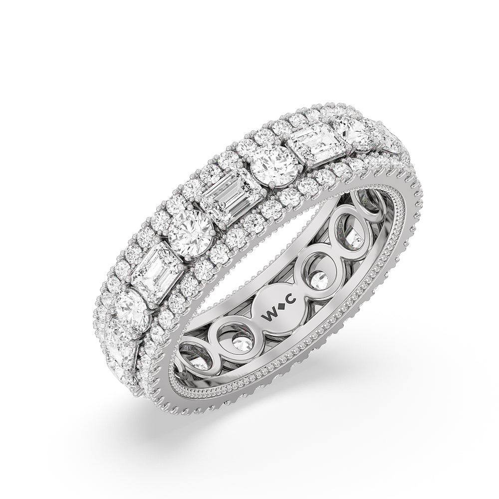 The St. Marks Eternity Ring with 18KT White Gold / Lab / 4 Cut Diamond in 14KT White Gold / Lab / 4 view 3
