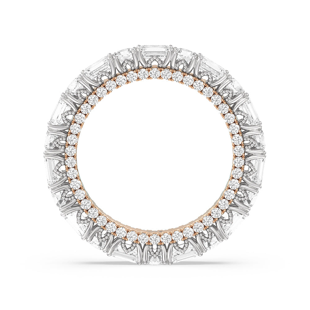 The Tenement Eternity Ring with 18KT White & Rose Gold / Lab / 3 9/10 Cut Diamond in 14KT White & Rose Gold / Lab / 3 9/10 view 2
