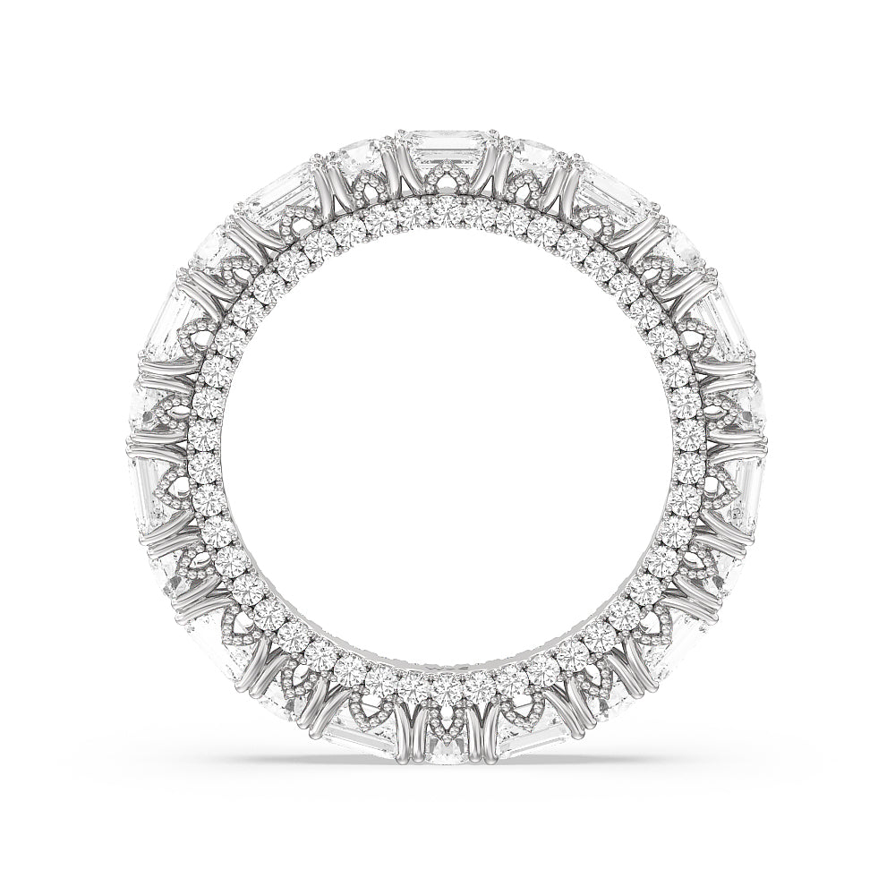 The Tenement Eternity Ring with 18KT White Gold / Lab / 3 9/10 Cut Diamond in 14KT White Gold / Lab / 3 9/10 view 2
