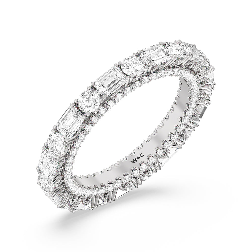 The Tenement Eternity Ring with 18KT White Gold / Lab / 3 9/10 Cut Diamond in 14KT White Gold / Lab / 3 9/10 view 3
