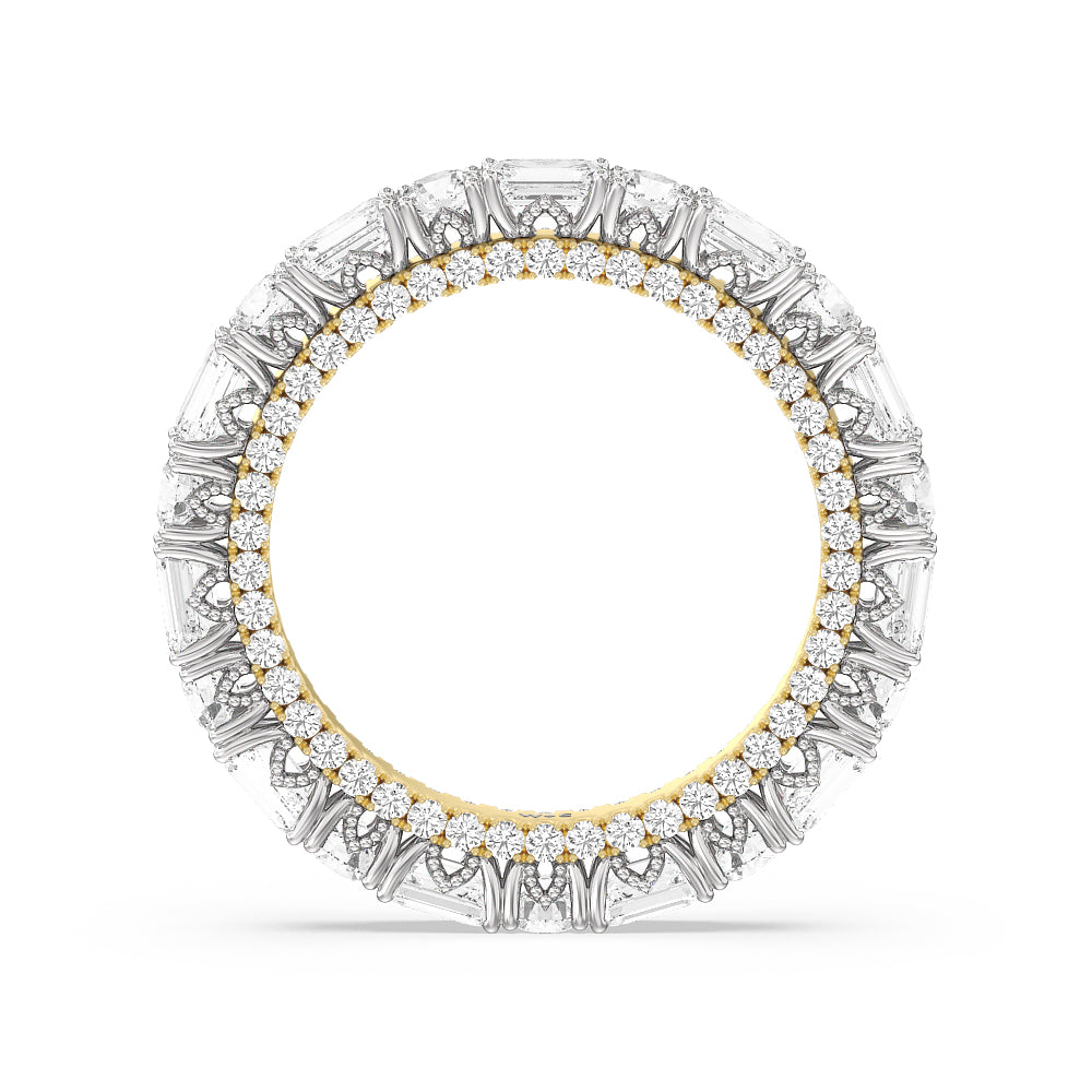 The Tenement Eternity Ring with 18KT White & Yellow Gold / Lab / 3 9/10 Cut Diamond in 14KT White & Yellow Gold / Lab / 3 9/10 view 2

