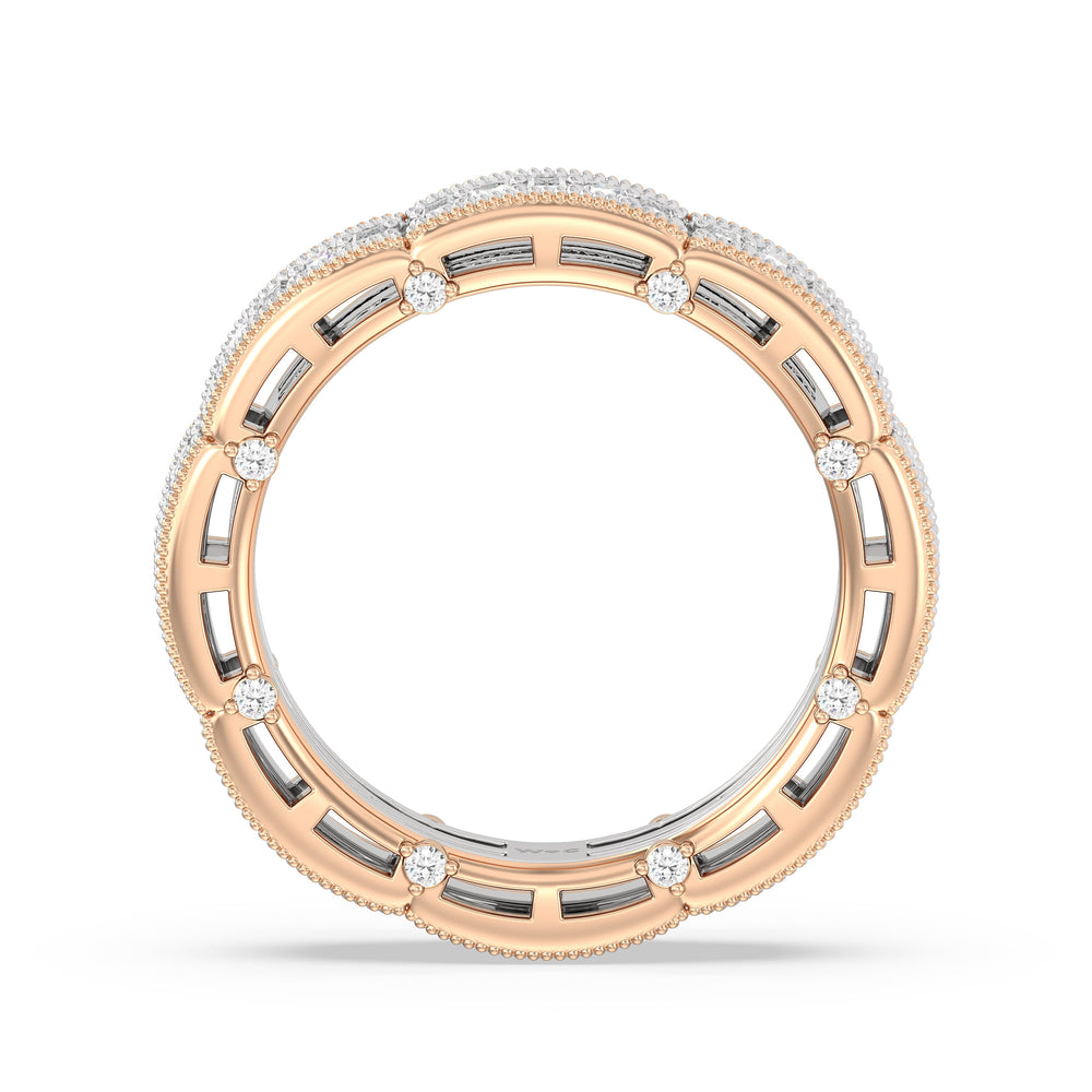 The Algonquin Eternity Ring with 18KT White & Rose Gold / Lab / 1 Cut Diamond in 14KT White & Rose Gold / Lab / 1 view 2
