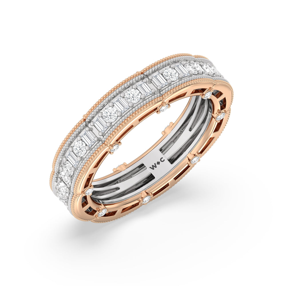 The Algonquin Eternity Ring with 18KT White & Rose Gold / Lab / 1 Cut Diamond in 14KT White & Rose Gold / Lab / 1 view 3
