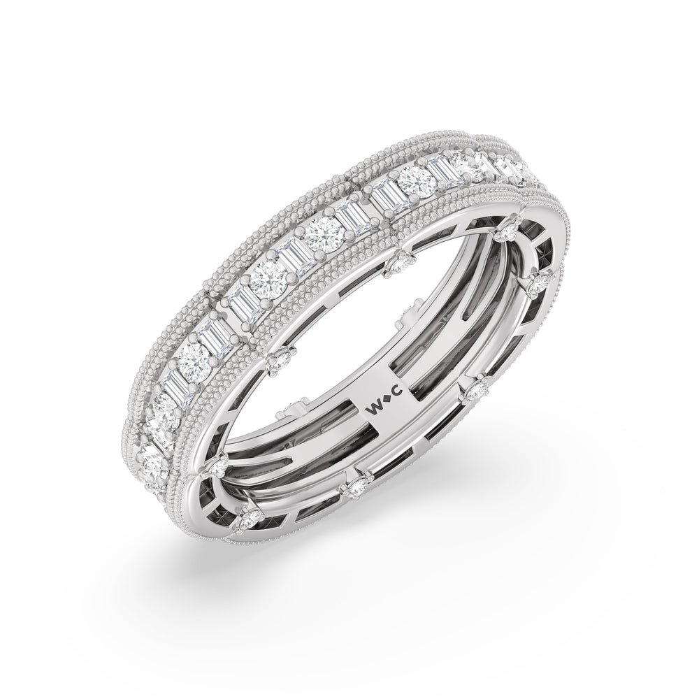 The Algonquin Eternity Ring with 18KT White Gold / Lab / 1 Cut Diamond in 14KT White Gold / Lab / 1 view 3
