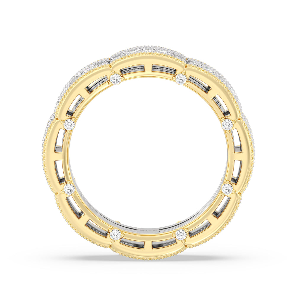 The Algonquin Eternity Ring with 18KT White & Yellow Gold / Lab / 1 Cut Diamond in 14KT White & Yellow Gold / Lab / 1 view 2
