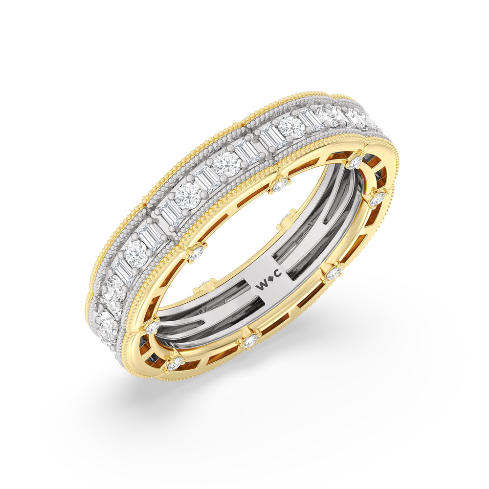 The Algonquin Eternity Ring with 18KT White & Yellow Gold / Lab / 1 Cut Diamond in 14KT White & Yellow Gold / Lab / 1 view 3
