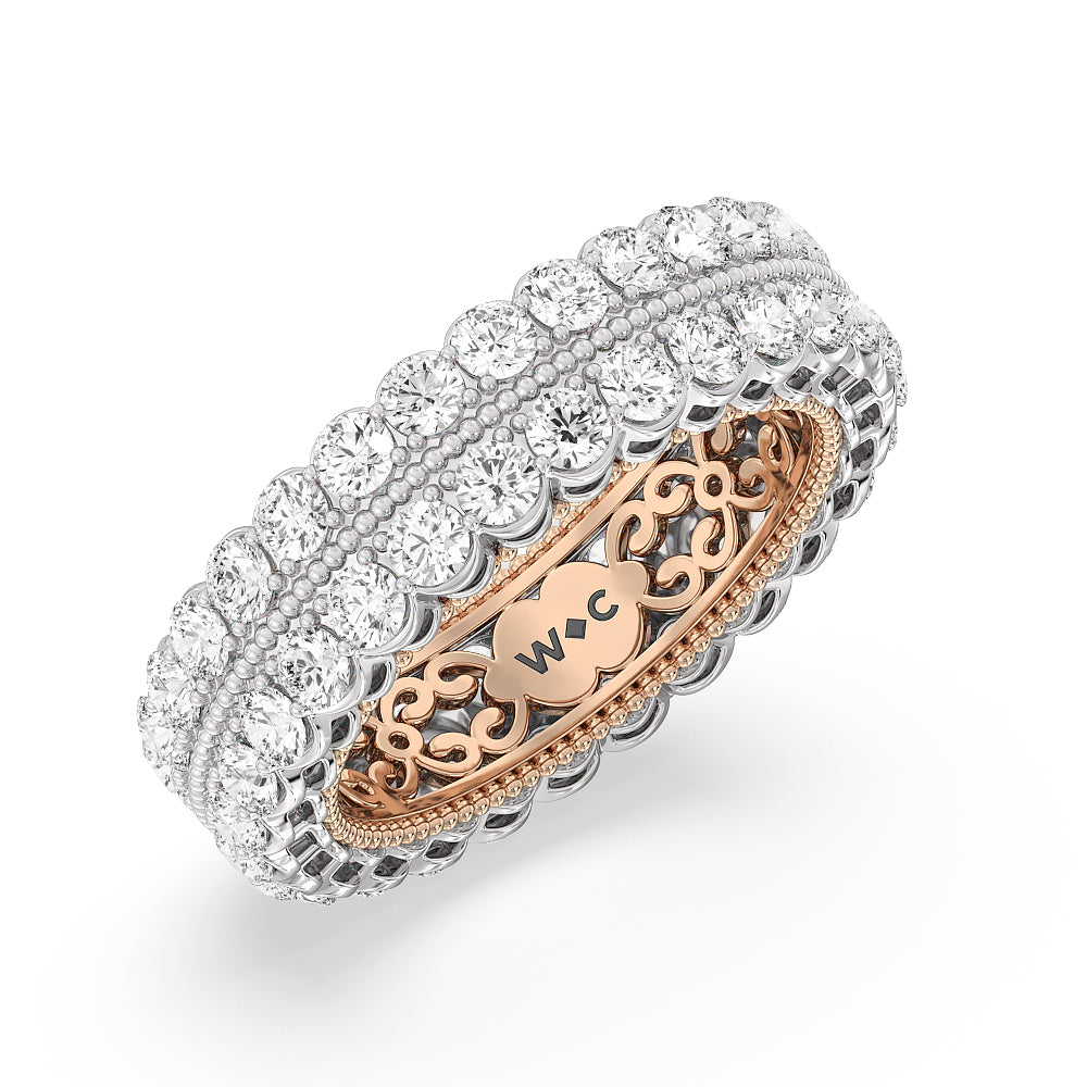 The Montauk Eternity Ring with 18KT White & Rose Gold / Lab / 3 1/5 Cut Diamond in 14KT White & Rose Gold / Lab / 3 1/5 view 3
