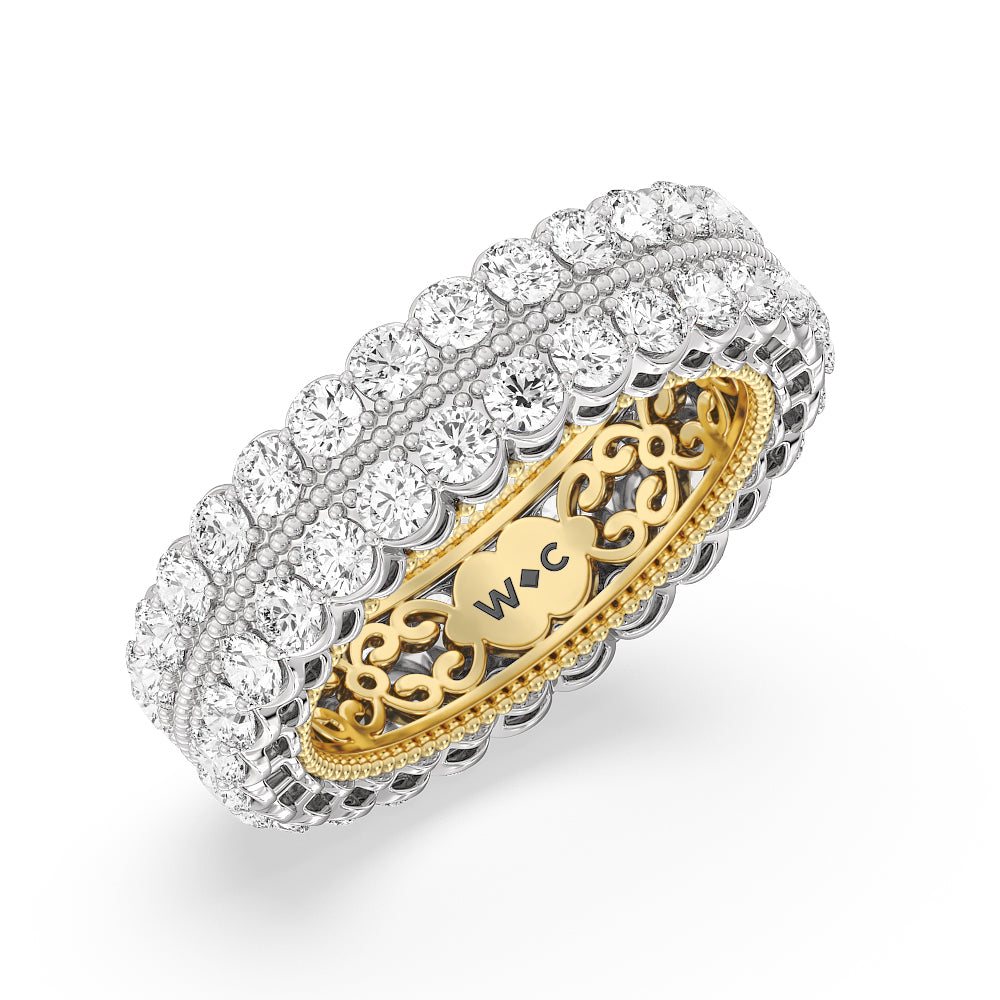 The Montauk Eternity Ring with 18KT White & Yellow Gold / Lab / 3 1/5 Cut Diamond in 14KT White & Yellow Gold / Lab / 3 1/5 view 3
