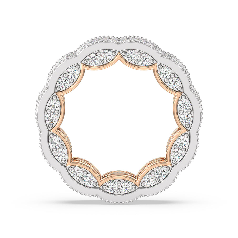 The Williamsburg Eternity Ring with 18KT White & Rose Gold / Lab / 4 1/3 Cut Diamond in 14KT White & Rose Gold / Lab / 4 1/3 view 2
