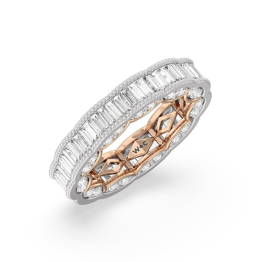 The Williamsburg Eternity Ring with 18KT White & Rose Gold / Lab / 4 1/3 Cut Diamond in 14KT White & Rose Gold / Lab / 4 1/3 view 3
