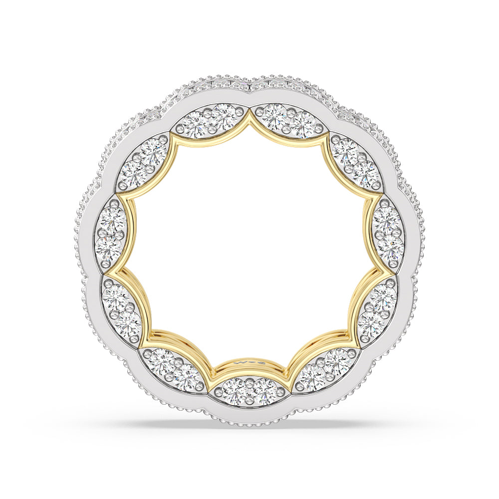The Williamsburg Eternity Ring with 18KT White & Yellow Gold / Lab / 4 1/3 Cut Diamond in 14KT White & Yellow Gold / Lab / 4 1/3 view 2

