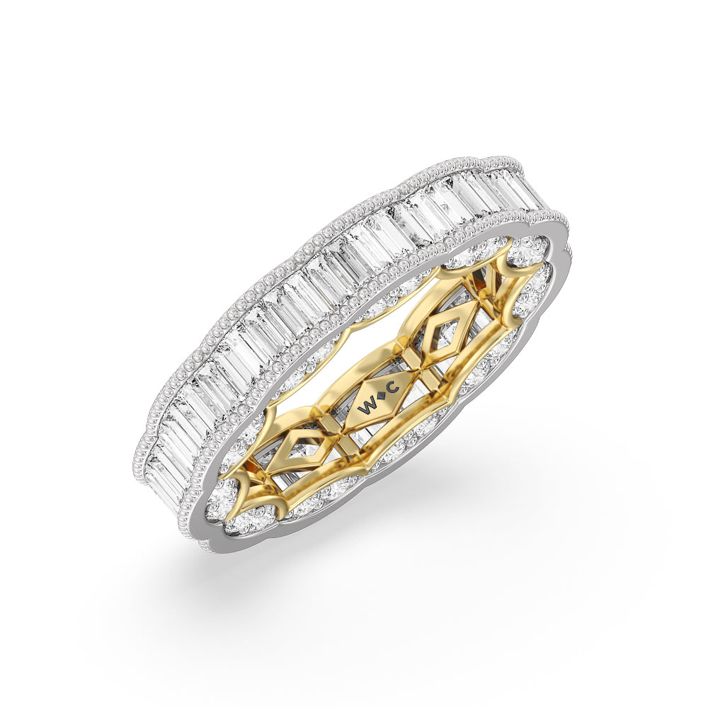 The Williamsburg Eternity Ring with 18KT White & Yellow Gold / Lab / 4 1/3 Cut Diamond in 14KT White & Yellow Gold / Lab / 4 1/3 view 3
