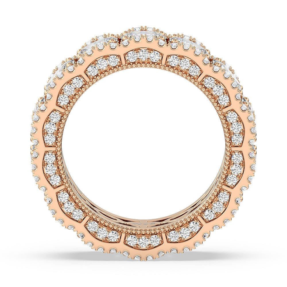 The Cloisters Eternity Ring with 18KT Rose Gold / Lab / 5 3/4 Cut Diamond in 14KT Rose Gold / Lab / 5 3/4 view 2
