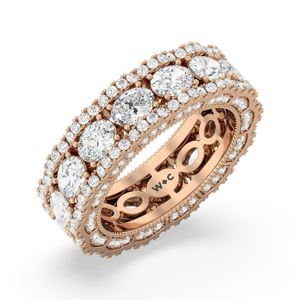 The Cloisters Eternity Ring with 18KT Rose Gold / Lab / 5 3/4 Cut Diamond in 14KT Rose Gold / Lab / 5 3/4 view 3
