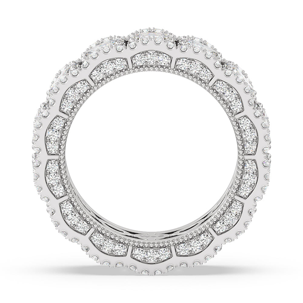 The Cloisters Eternity Ring with 18KT White Gold / Lab / 5 3/4 Cut Diamond in 14KT White Gold / Lab / 5 3/4 view 2
