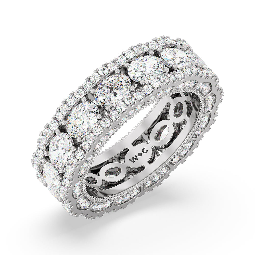 The Cloisters Eternity Ring with 18KT White Gold / Lab / 5 3/4 Cut Diamond in 14KT White Gold / Lab / 5 3/4 view 3
