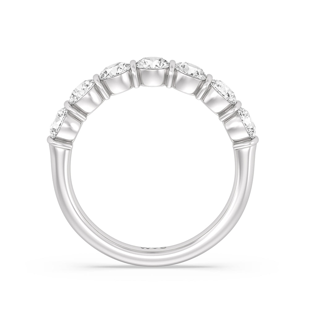 Bar Set Round diamond Anniversary Ring with 18KT White Gold / Lab / 1 1/2 Cut Diamond in 14KT White Gold / Lab / 1 1/2 view 4
