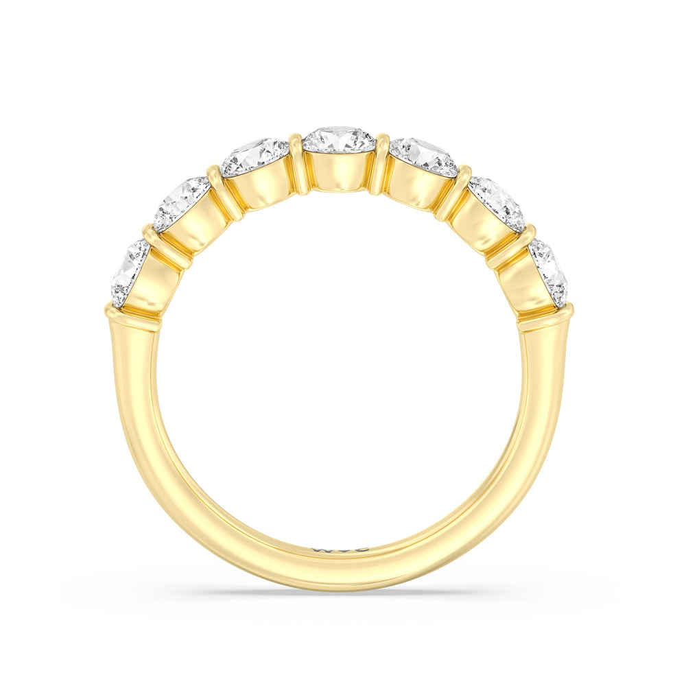 Bar Set Round diamond Anniversary Ring with 18KT Yellow Gold / Lab / 1 1/2 Cut Diamond in 14KT Yellow Gold / Lab / 1 1/2 view 4
