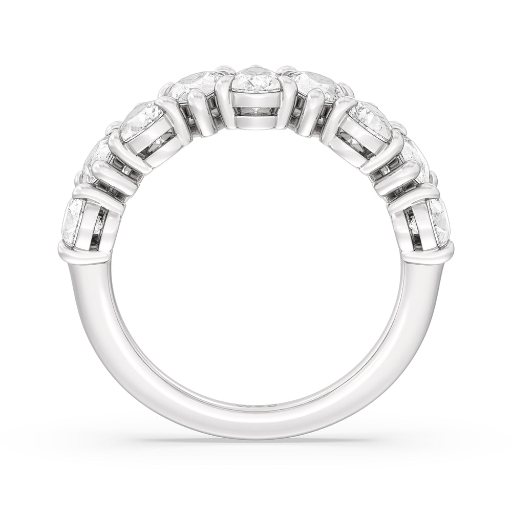 North-South Pear Diamond Anniversary Ring with 18KT White Gold / Lab / 3 Cut Diamond in 14KT White Gold / Lab / 3 view 4
