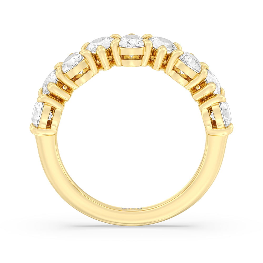North-South Pear Diamond Anniversary Ring with 18KT Yellow Gold / Lab / 3 Cut Diamond in 14KT Yellow Gold / Lab / 3 view 4
