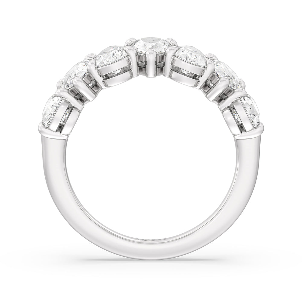 North-South Pear Diamond Anniversary Ring with 18KT White Gold / Lab / 4 Cut Diamond in 14KT White Gold / Lab / 4 view 4
