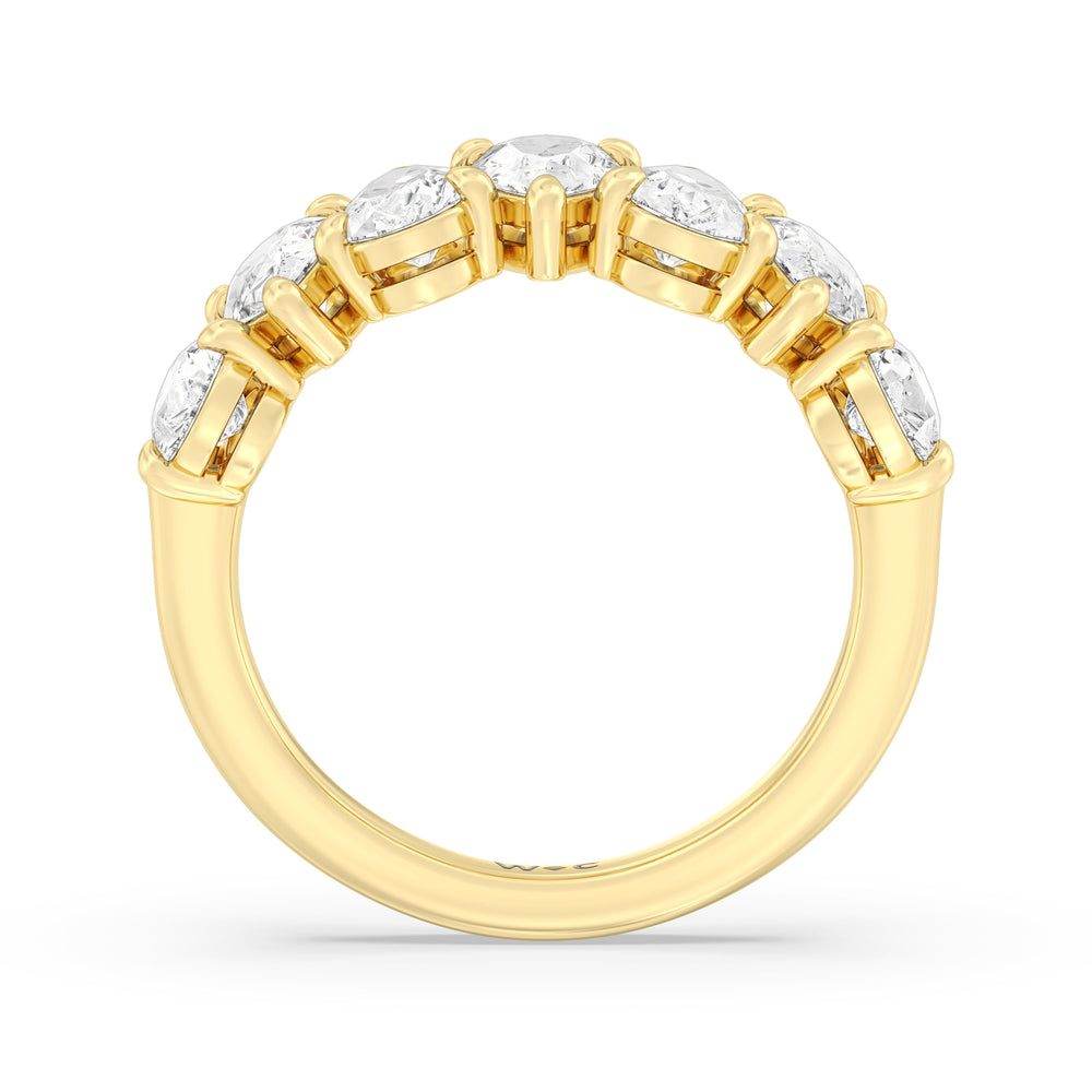 North-South Pear Diamond Anniversary Ring with 18KT Yellow Gold / Lab / 4 Cut Diamond in 14KT Yellow Gold / Lab / 4 view 4

