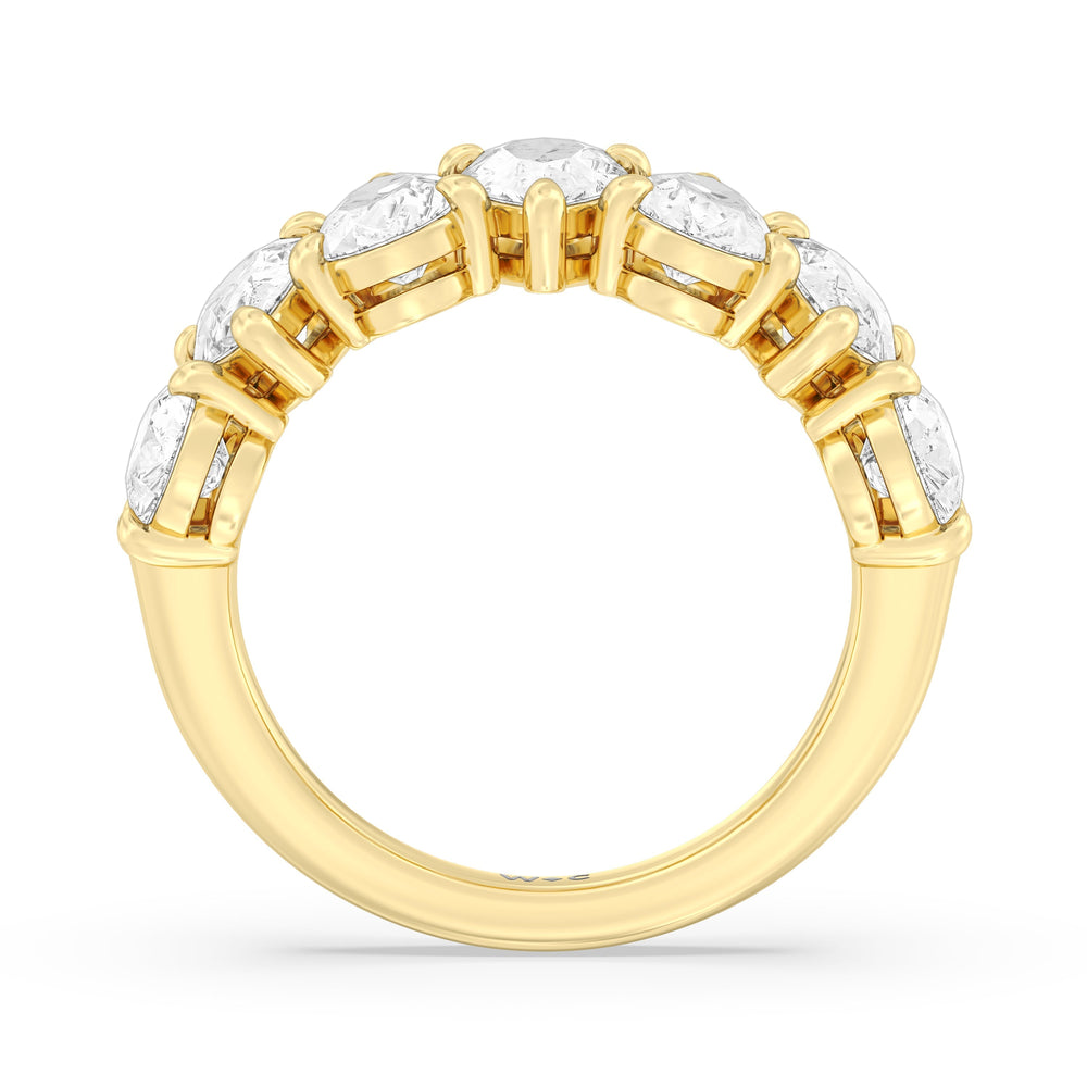 North-South Pear Diamond Anniversary Ring with 18KT Yellow Gold / Lab / 4 9/10 Cut Diamond in 14KT Yellow Gold / Lab / 4 9/10 view 4

