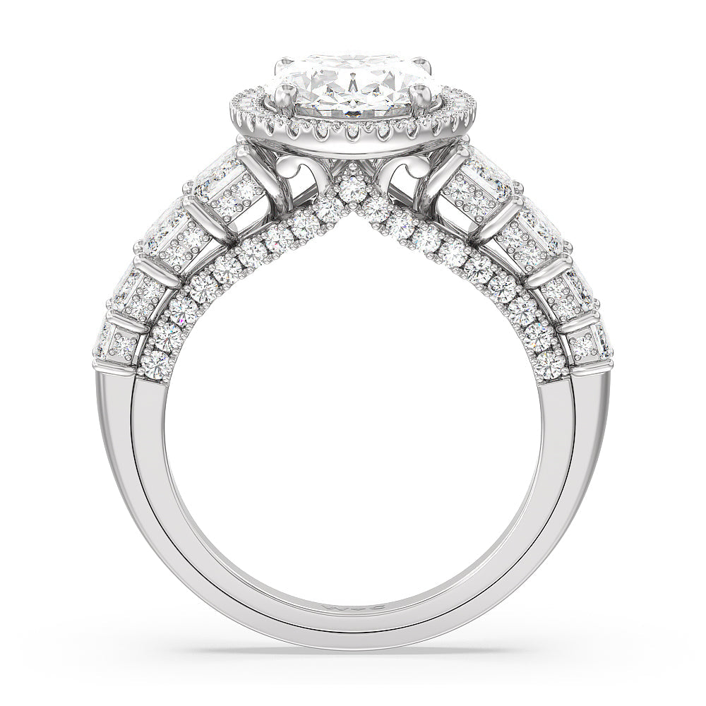 Oval Cut The Plaza Ring with Lab Grown Diamond in 14KT Platinum view 2
