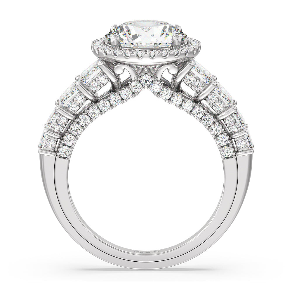 Round Cut The Plaza Ring with Lab Grown Diamond in 14KT Platinum view 2
